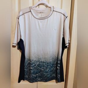 Blue and White Gradient Short Sleeve Tee